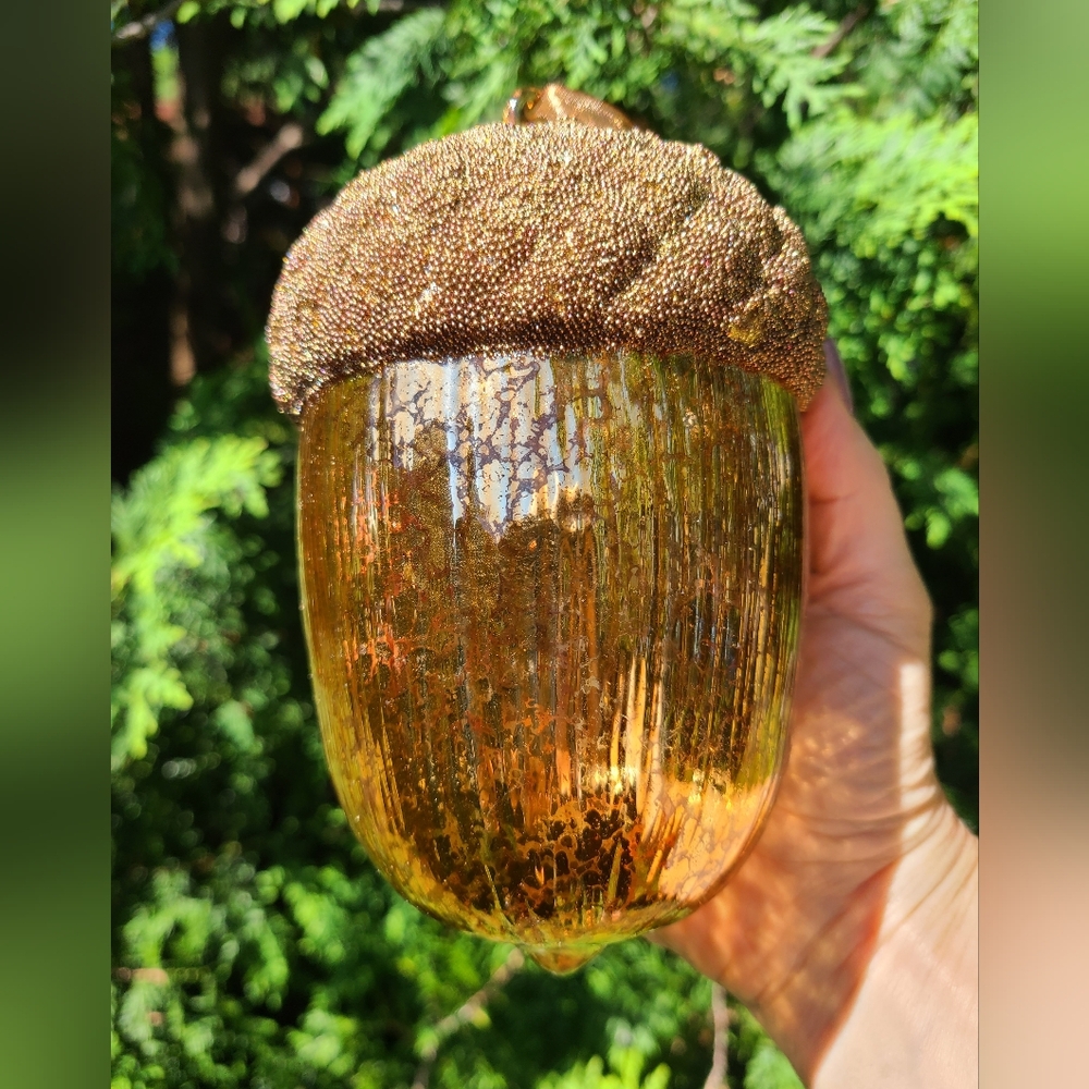 Glass acorn ornament decoration
